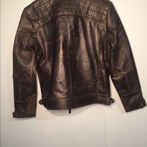 Blingsoul 100% Real Leather Biker Jacket - Picture 5 of 8